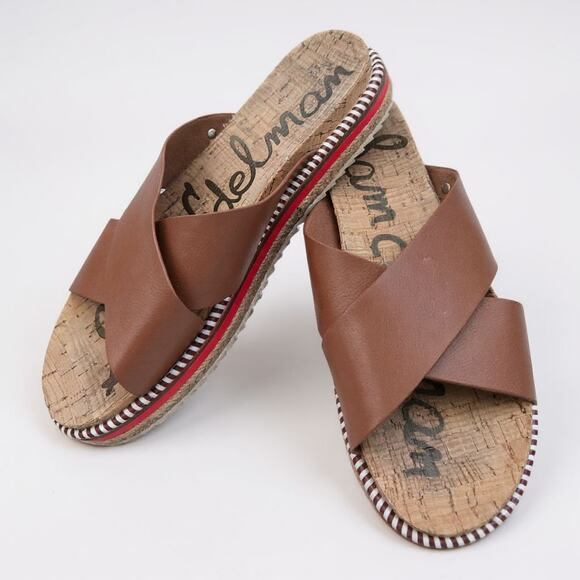 Sam Edelman Layton Espadrille Cross Strap Platform Sandals Brown Size 9 - Picture 1 of 5